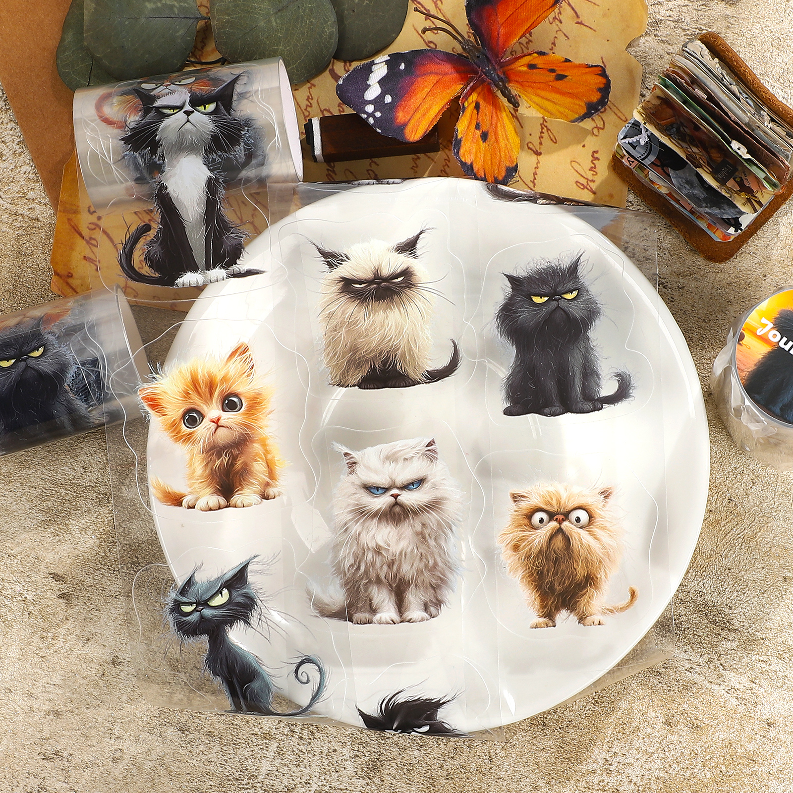 PET 테이프 - 60mm*200cm 빈티지 리틀 와일드 캣