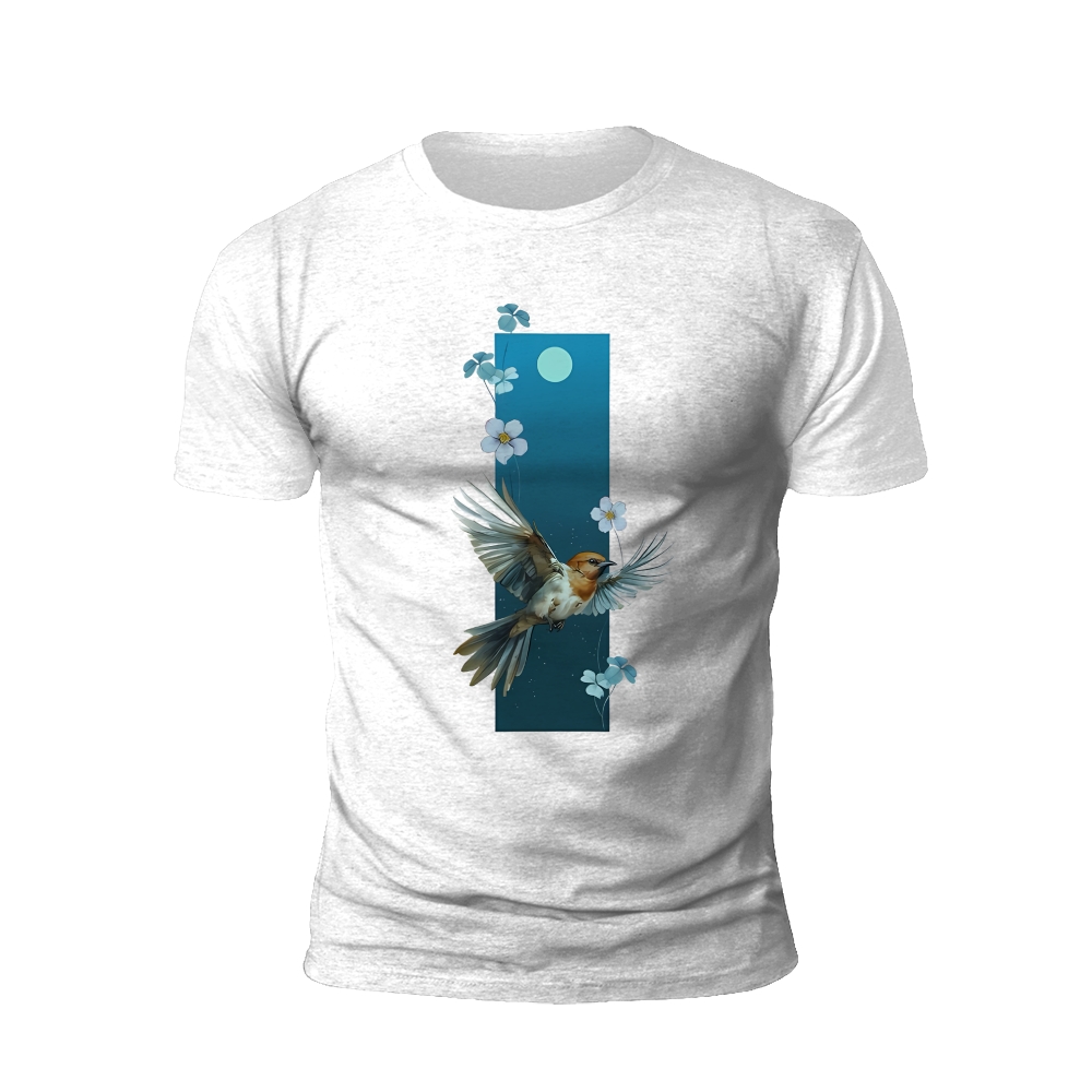 Flying Bird and Blossoms T-Shirt
