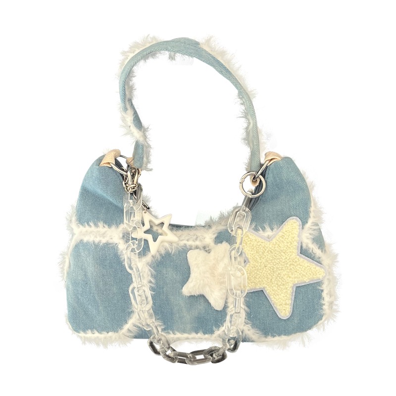 Mature Women Niche Denim Star Handbag