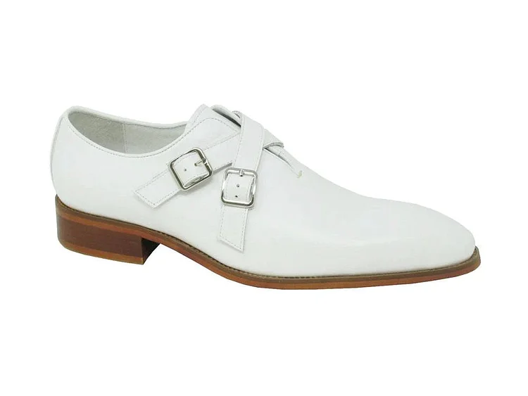 Handmade Mens white buckle shoes, Men Oxford dress shoes, Shoes for men