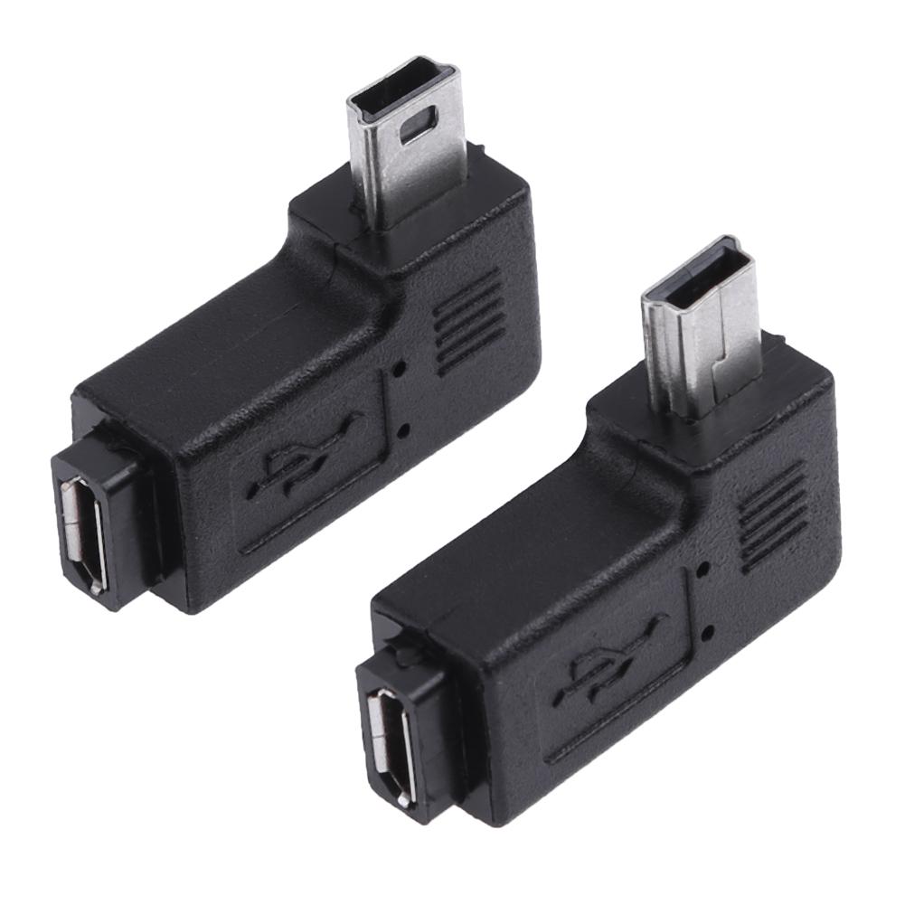 

2Pcs 90 Degree Micro Usb Female To Mini Usb Male Adapter Connector, 501 Original