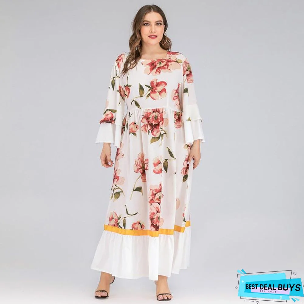 Elegant Skirt Autumn Printed Sleeve