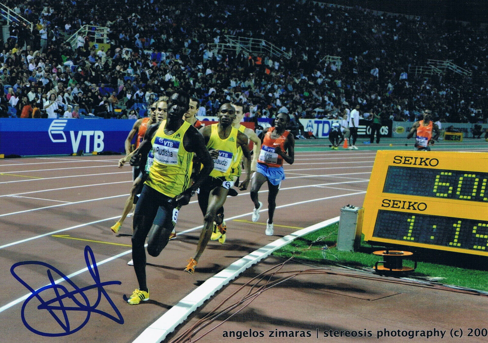 David Rudisha 1988- autograph 5x7