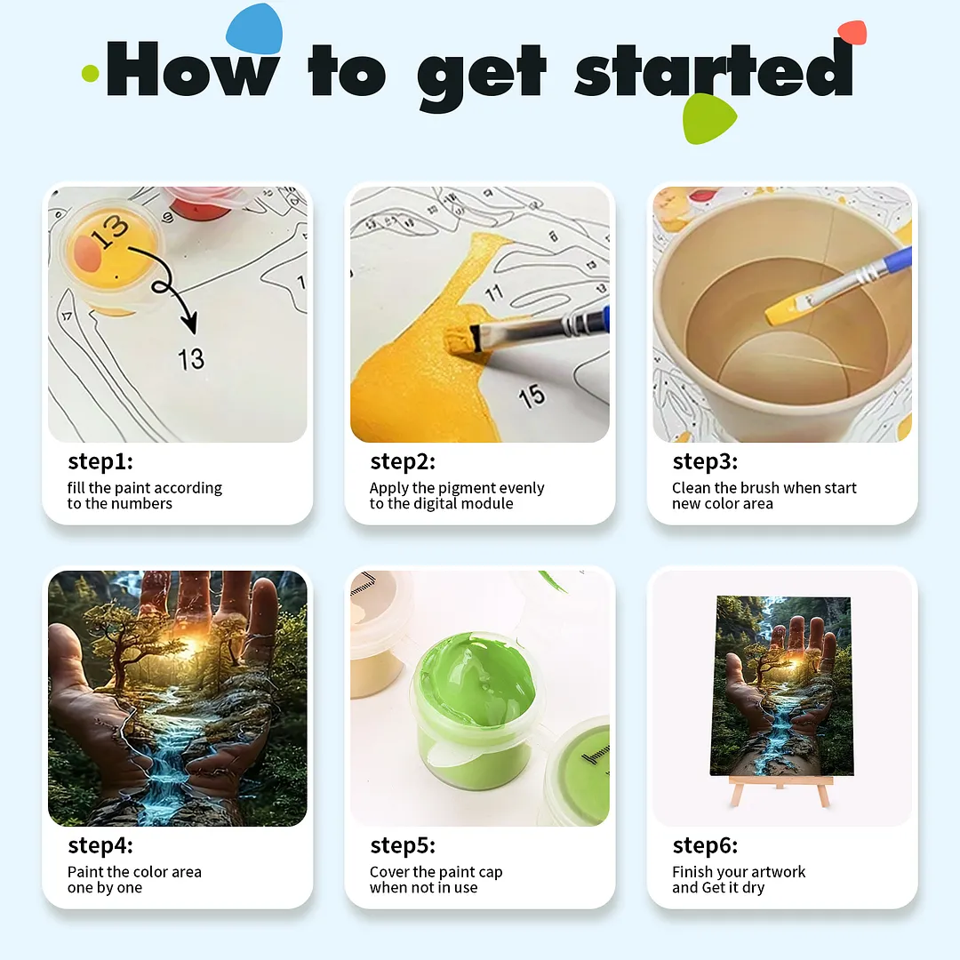 Hand Scenery DIY Paint By Numbers Kit on Canvas 40x50cm Without Frame Paint by Numbers Kits Drawing Paintwork for Beginners Adults Gift Home Wall Decor