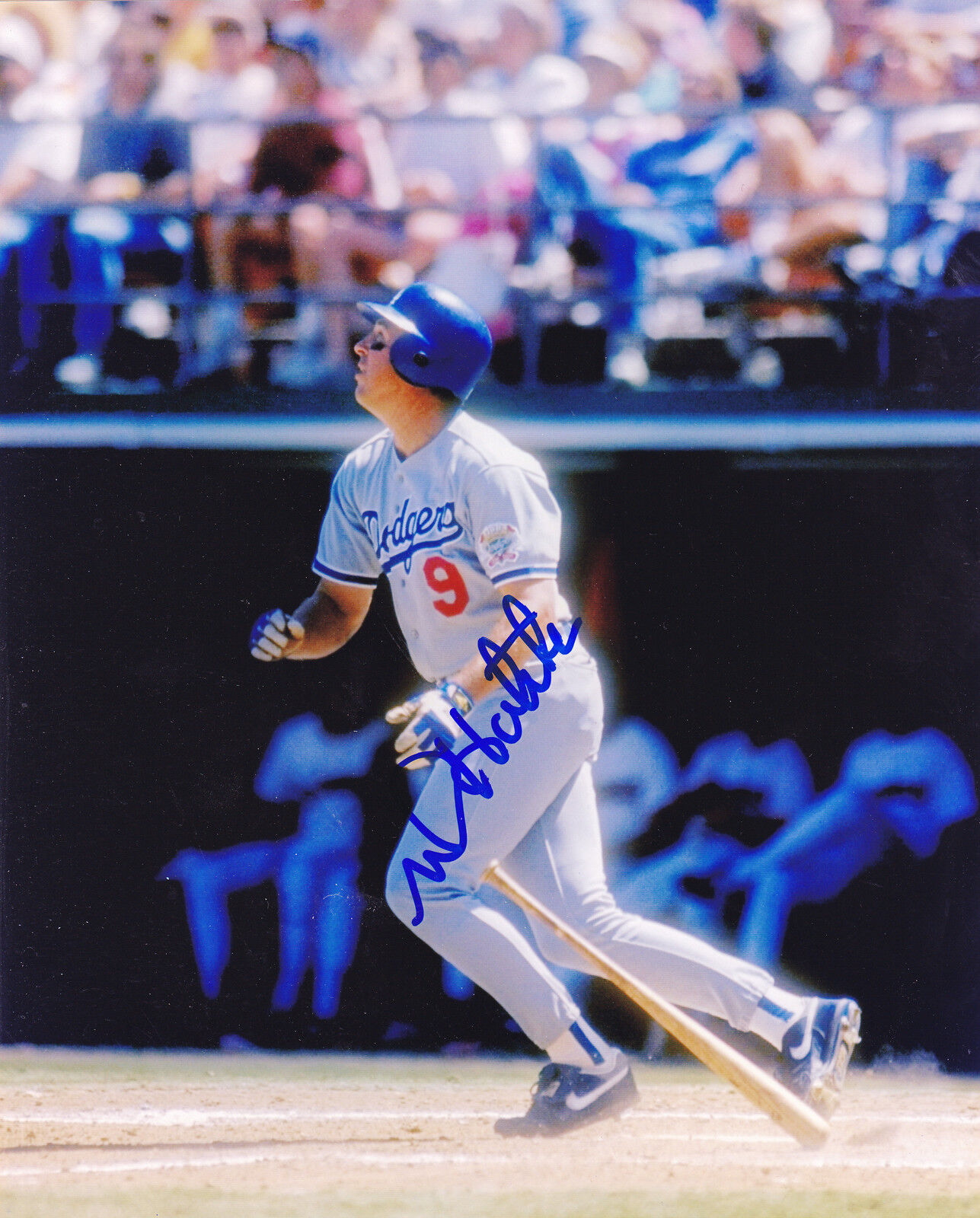 MICKEY HATCHER LOS ANGELES DODGERS ACTION SIGNED 8x10