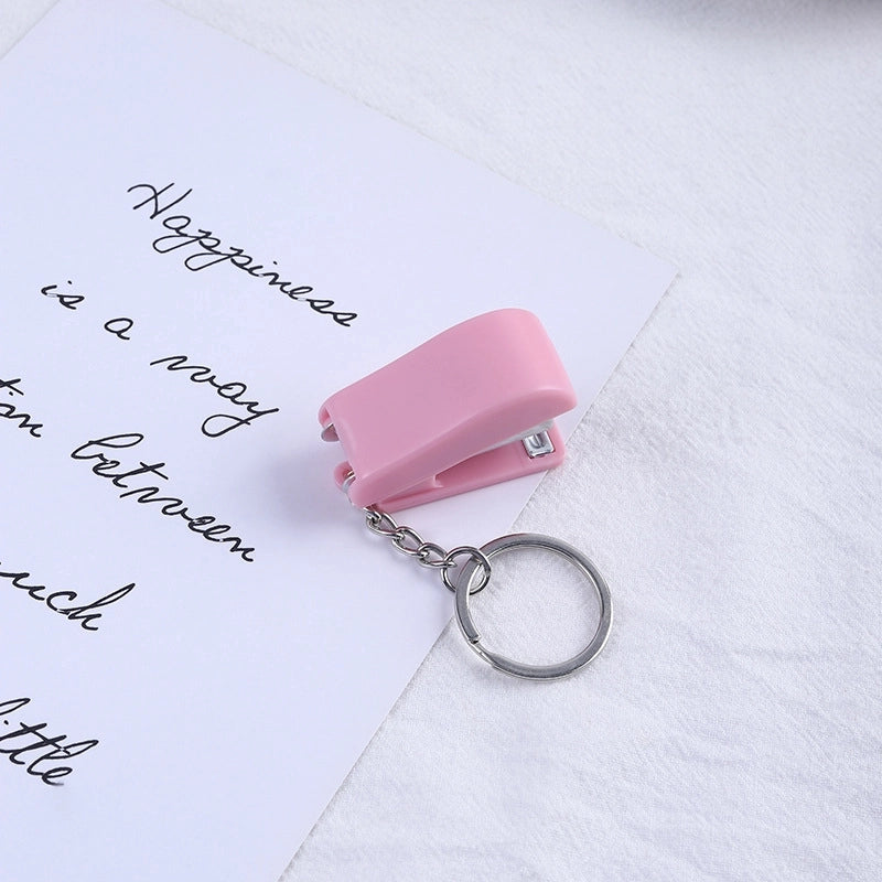 Cute Cartoon Macaron Color Student Creativity Mini Stapler Keychain