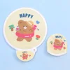 8PCS Summer Outdoor Cute Cartoon Portable Soft Fabric Round Folding Fan Kids Back to School Stationery Gift