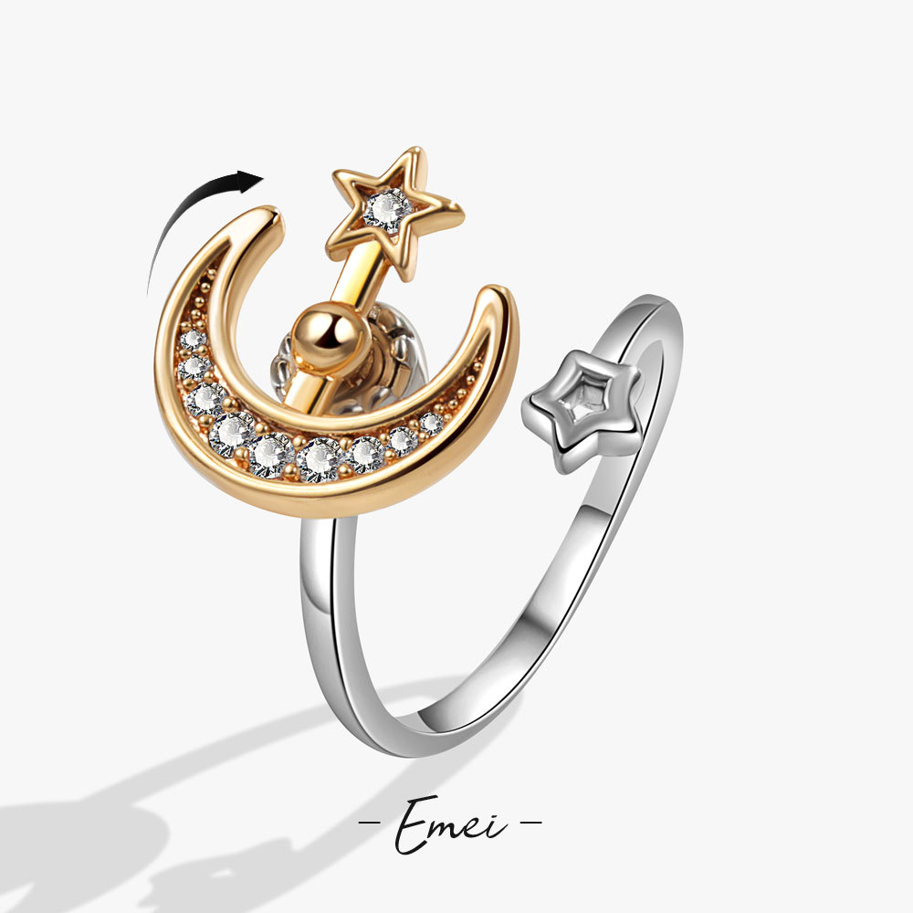 Stars and Moon Accompanying Rotating Ring