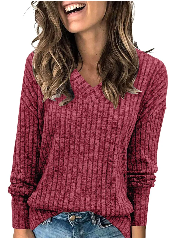 Fall and Winter New Strapless Buttons Loose Long-sleeved T-shirt Temperament Commuting Tops Casual Women's Clothing-JRSEE