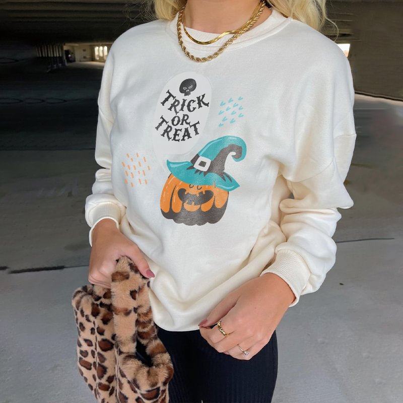 Trick or Treat Women's Halloween Sweatshirt