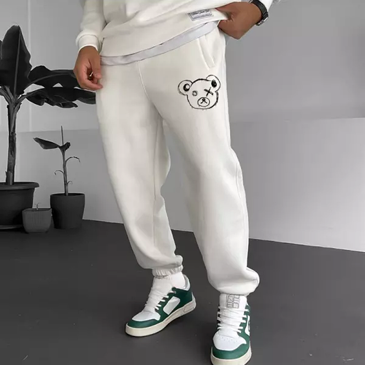 Men's Simple Bear Print Casual Sweatpants