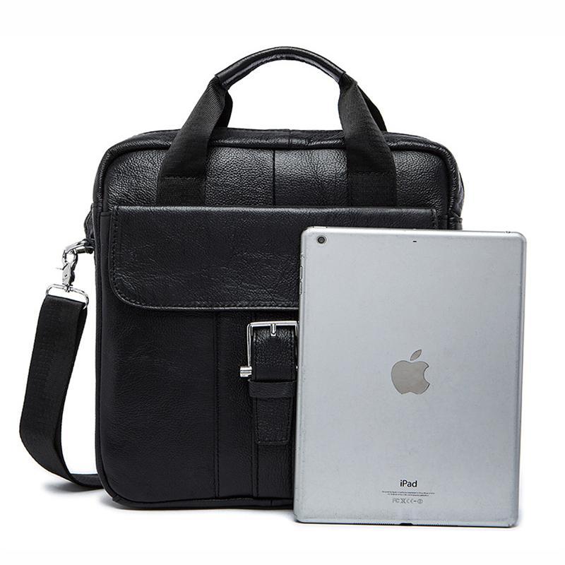 Classic Leather Soft Handbags For Men With Large Capacity