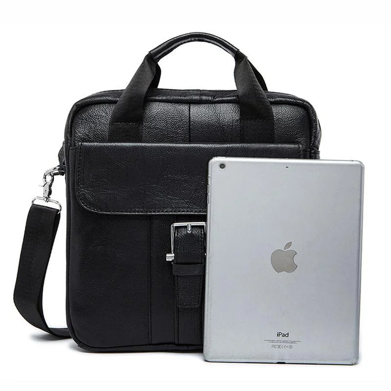 Classic Leather Soft Handbags For Men With Large Capacity