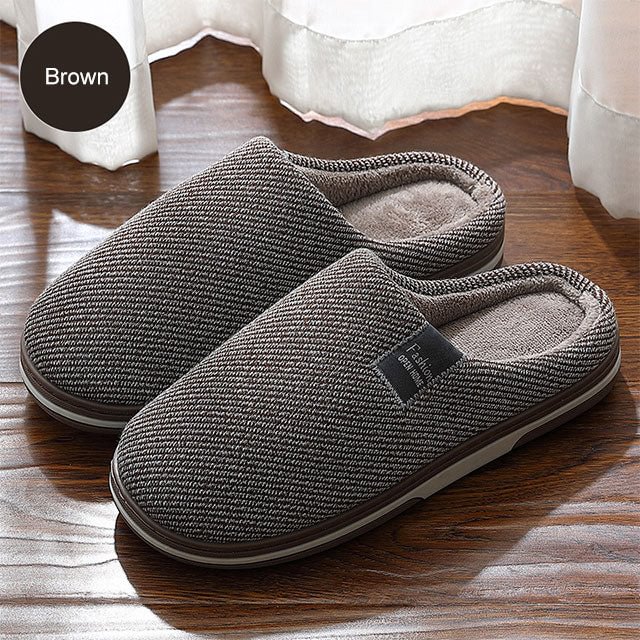 House slippers Man Warm Plush Memory foam Non-slip Super Soft Home Slippers  for Men High quality Indoor shoes Male Size 45-46