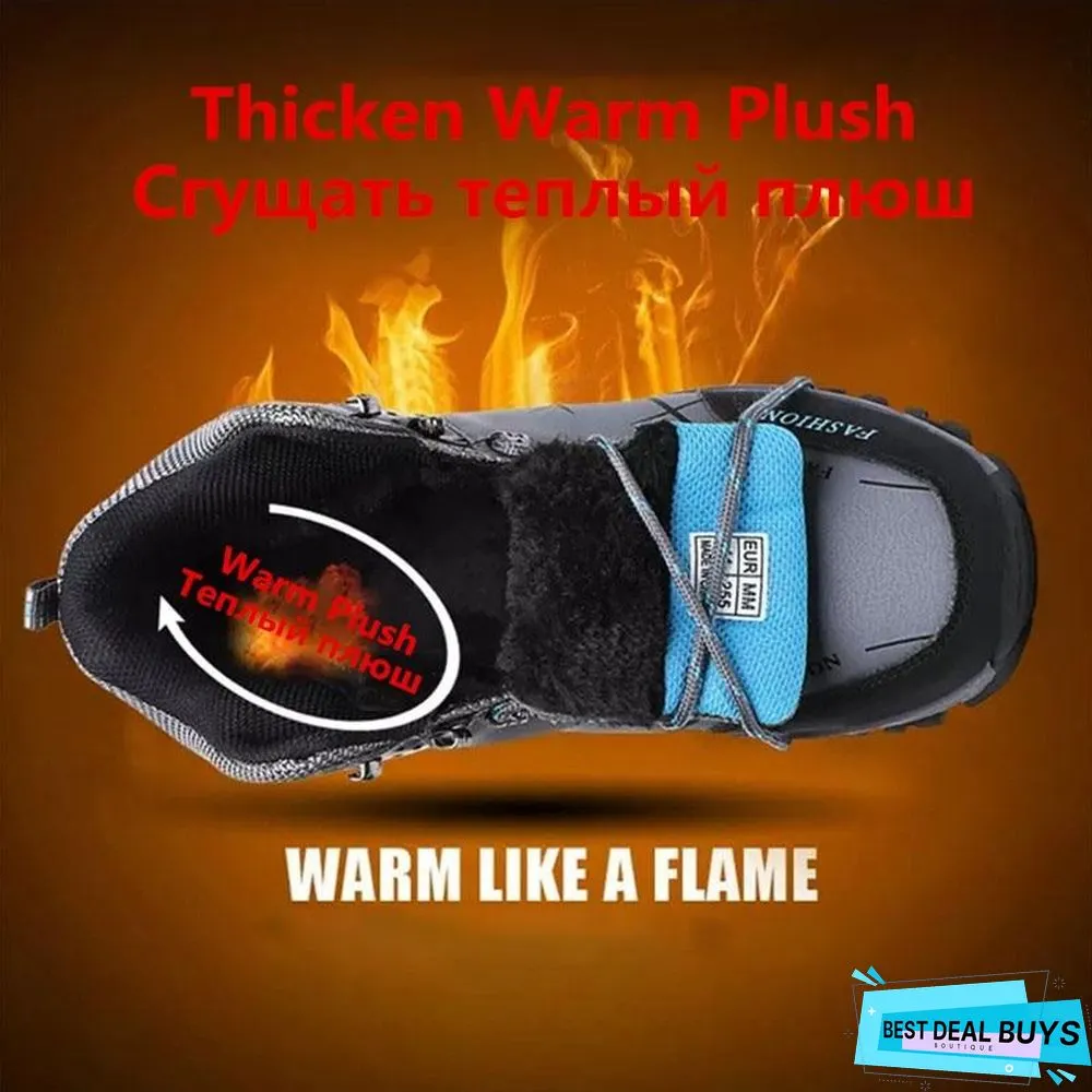 Men Winter Snow Boots Super Warm Men's Boots Waterproof Sneakers Outdoor Male Hiking Boots Work Shoes