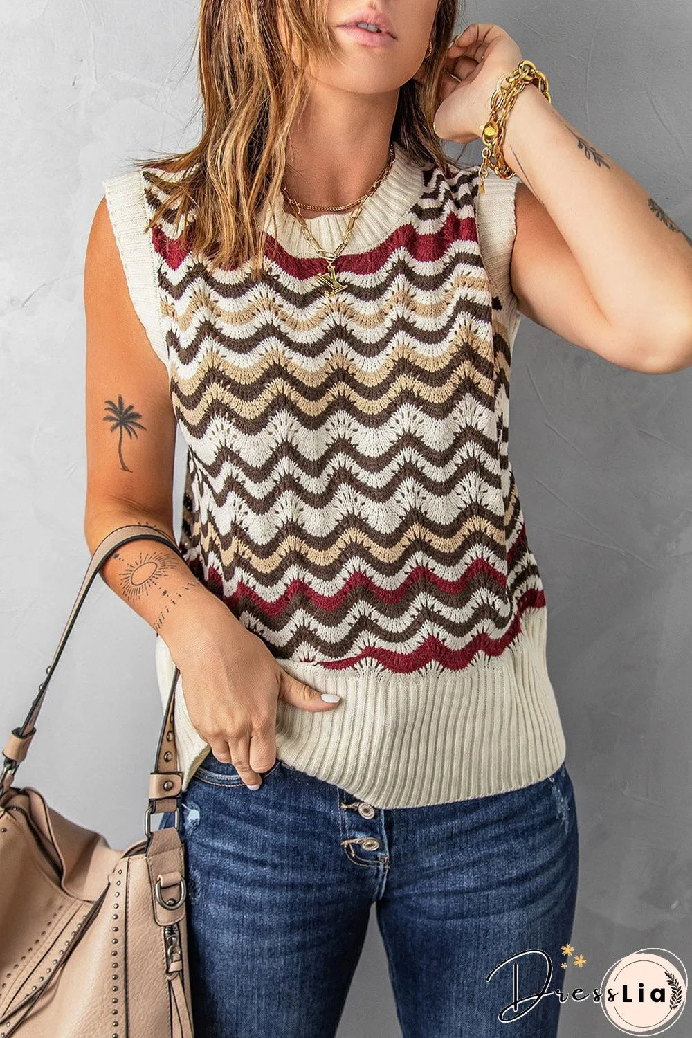 Knit Rainbow Tank Sweater