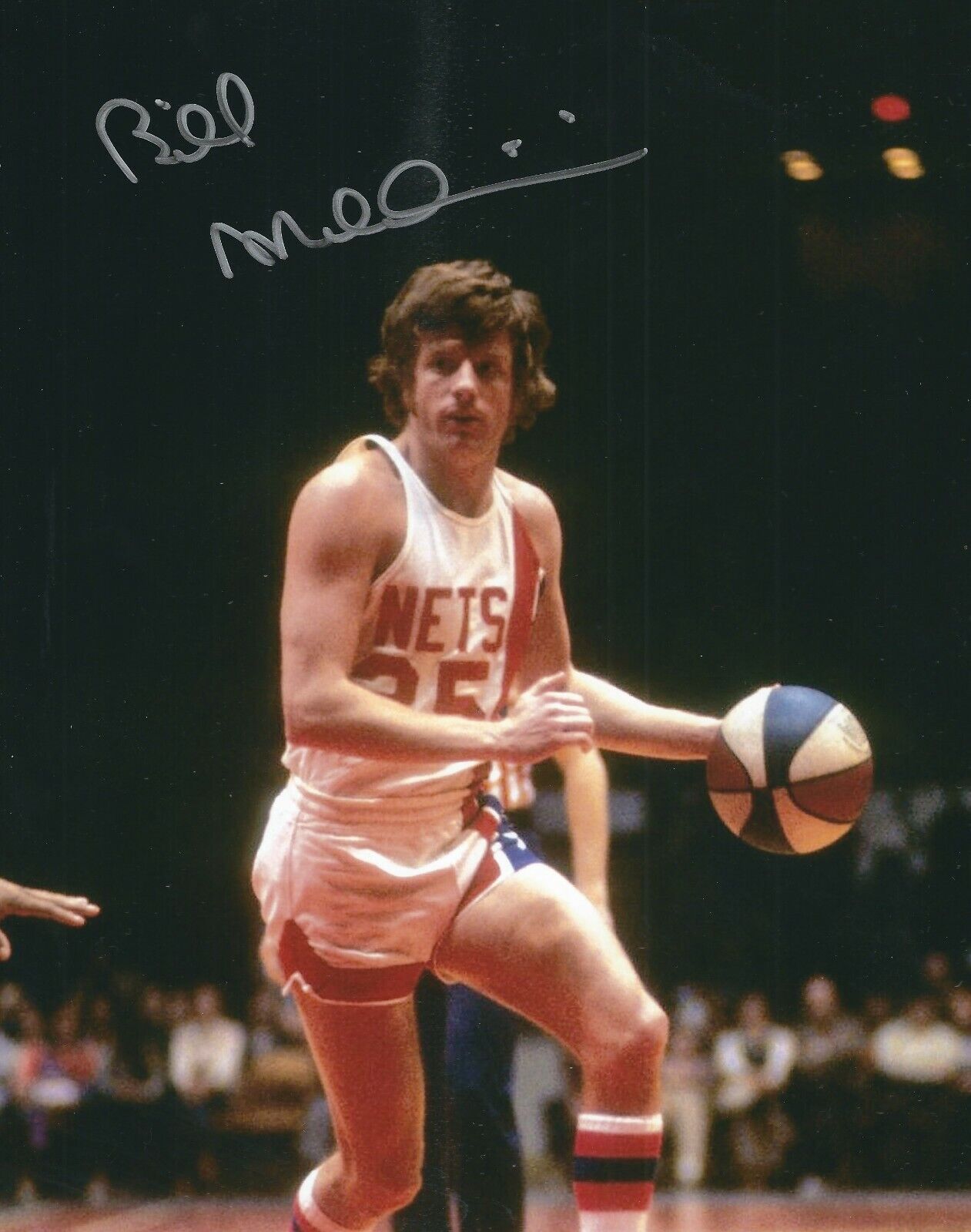 Signed 8x10 BILL MELCHIONNI New York Nets Autographed Photo Poster painting COA