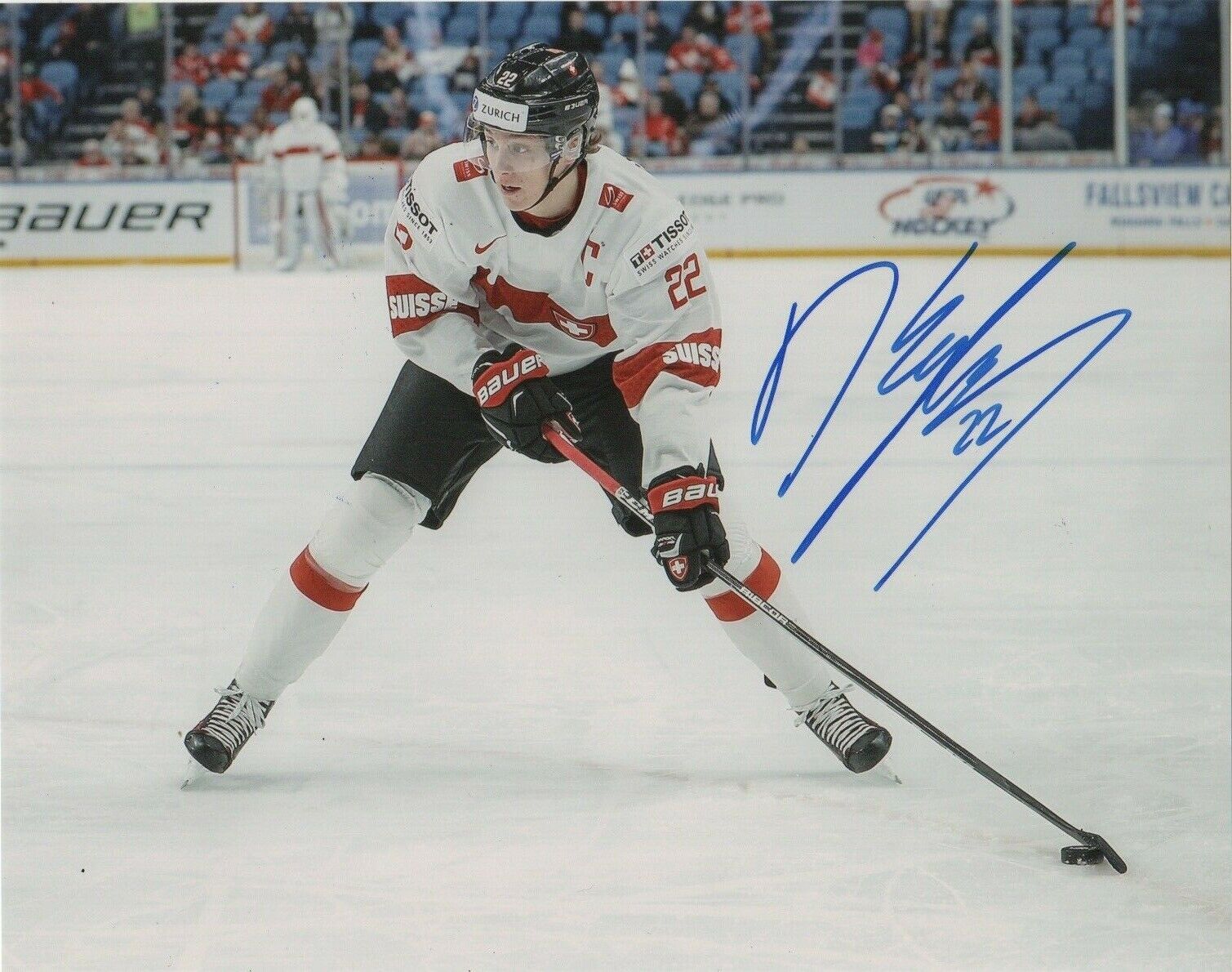 Switzerland Nando Eggenberger Signed Autographed 8x10 NHL Photo Poster painting COA #5