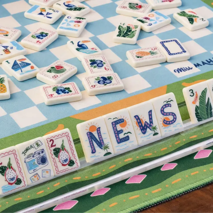 Hampton Blue Check American Mahjong Set &mdash; 160 Tiles