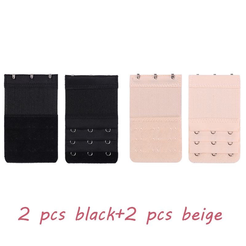 Intbuyer 4 Pcs 2 Hook Bra Extender For Women's Elastic Bra Extension Buckle Belt Strap Extender Adjustable Women Accessories Lingerie