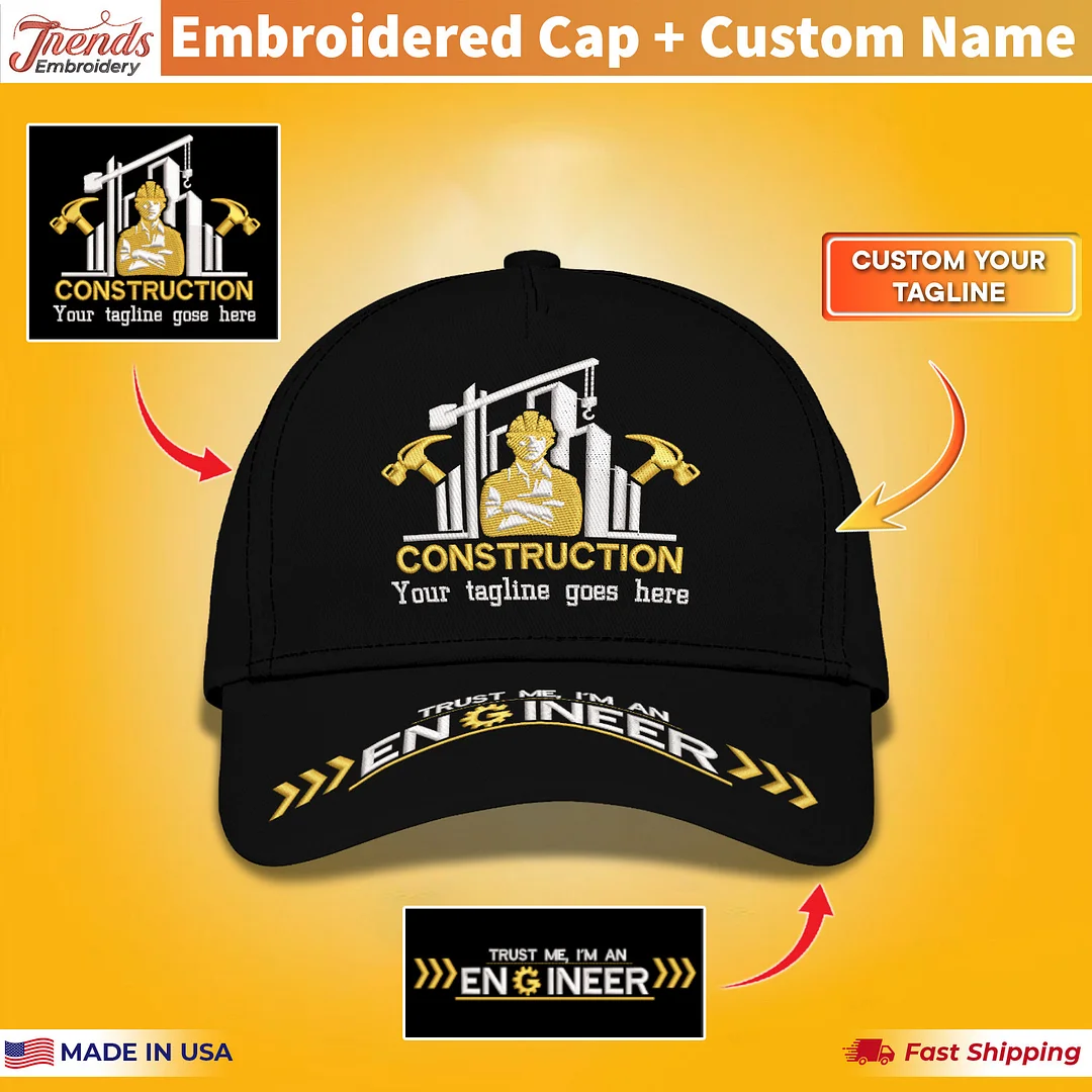 Construction Engineer Custom Embroidery Cap Construction Workers Hat