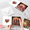 6PCS DIY Diamond Art Greeting Cards Christmas Candle Congratulations Cards Gift