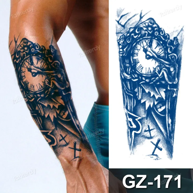 waterproof temporary tattoos men sleeve armband tattoo letter wings flowers long lasting juice ink tattoo sticker fake body art