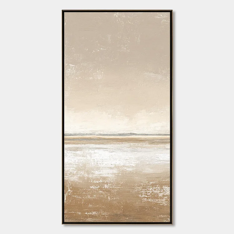 SOLITUDE: Textured Minimalist Wabi Sabi Seascape（Canvas painting）
