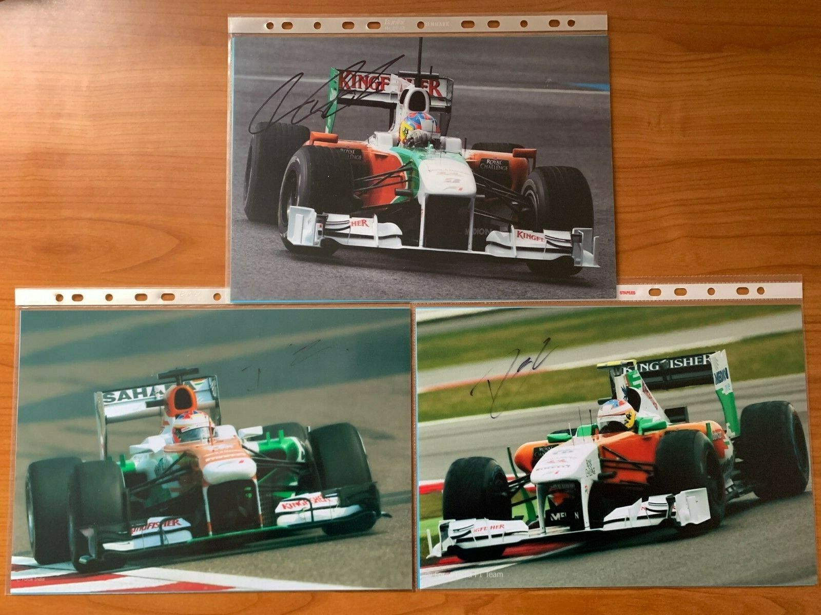 Paul Di Resta Force India 3x Hand Signed Autographs F1 Williams Martini Le Mans