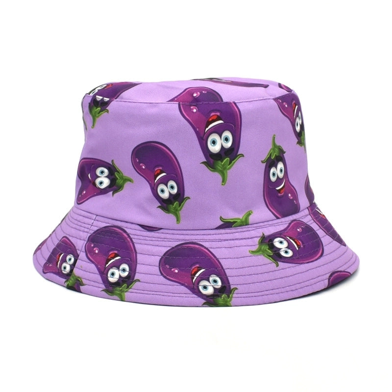 Unisex Artistic Fruit Vegetable Flat Eaves Bucket Hat