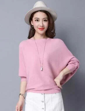 Pull Femme Autumn Winter Women Sweater Batwing Sleeve Jersey mujer Oversized Jumper Slash Neck Women's Knitted Sweaters Coat