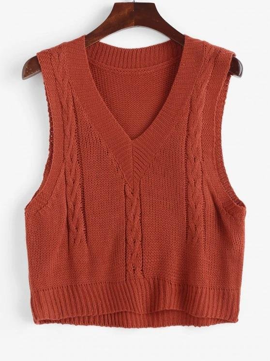 Women'S Cable Knit Sweater Vest