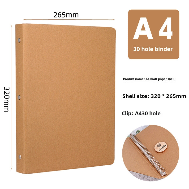 Retro Kraft Paper A4 Shell Custom Loose-leaf Book Sub-data Book Photo Album Binder Notebook Cover LOGO