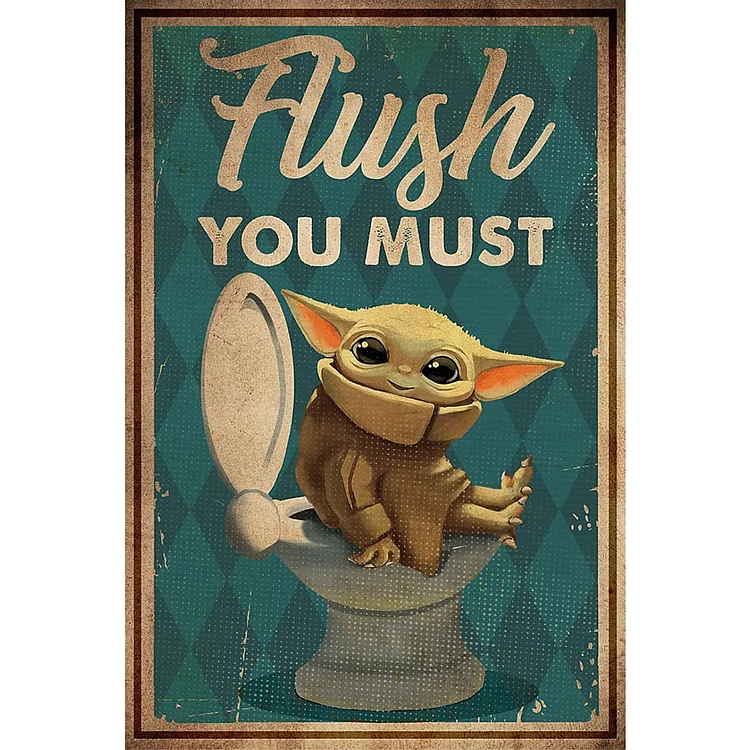 Yoda Goes To The Toilet 36*51CM 11CT Stamped Cross Stitch