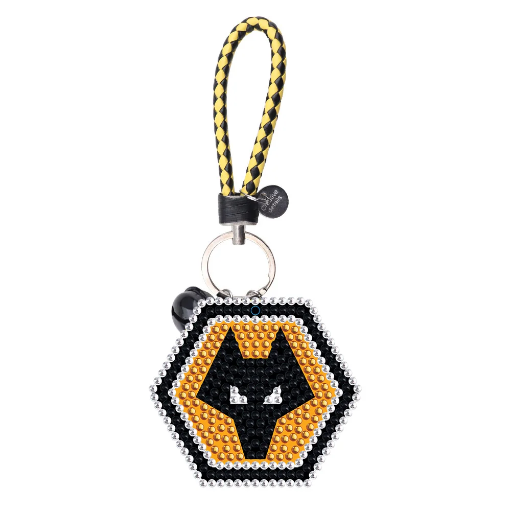 Wolverhampton Wanderers F.C. DIY Diamonds Painting Keychain Crystal Mosaic Keyring Crafts Gift(Double Sided)