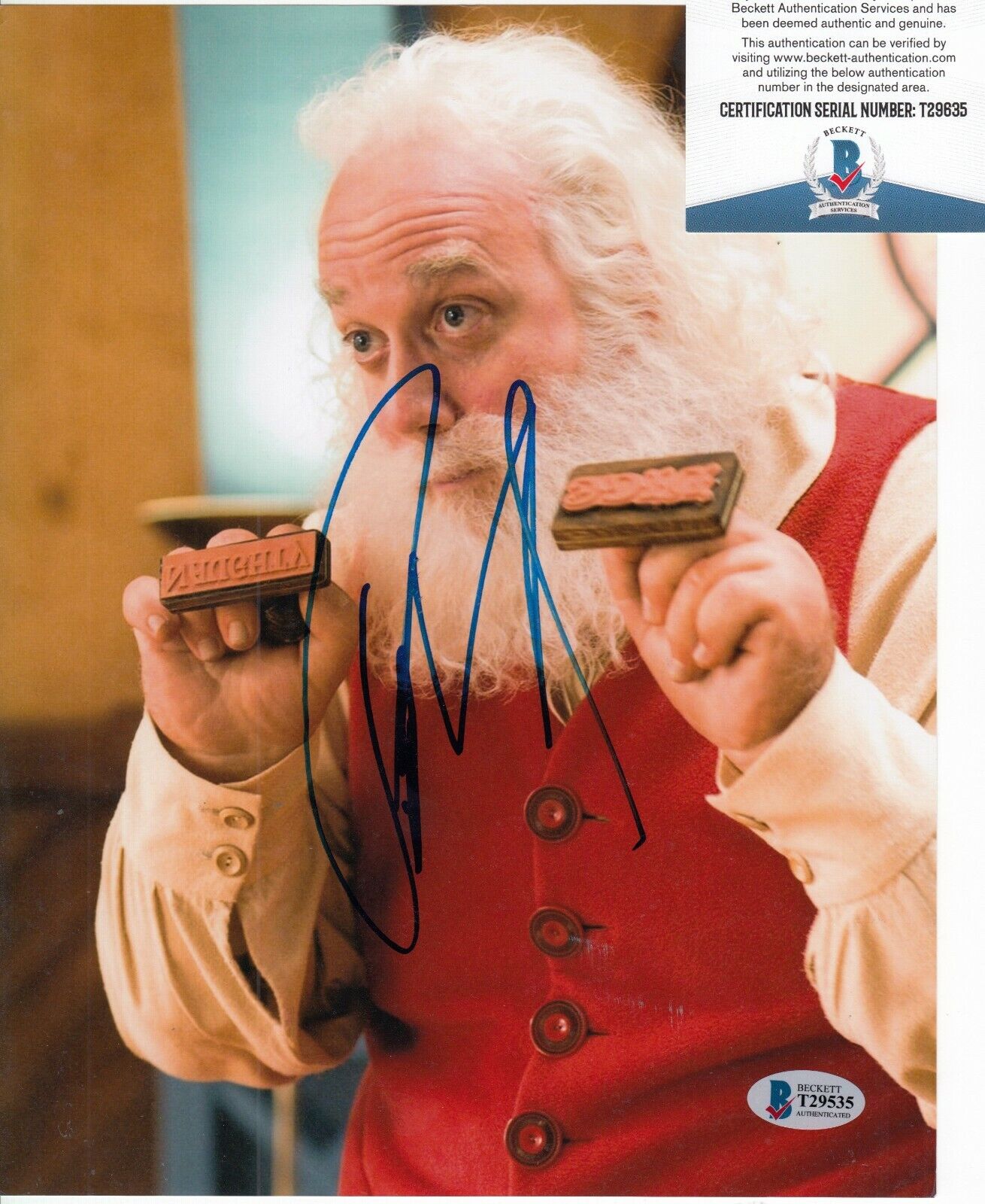 PAUL GIAMATTI signed (FRED CLAUS) 8X10 *Santa Claus* Photo Poster painting BAS BECKETT T29535