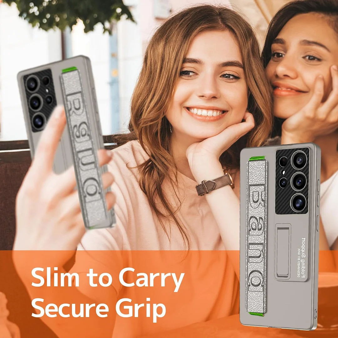 Suitable for S26 Ultra phone case, ultra-thin stand, elastic wrist strap, precision hole, shockproof protective case