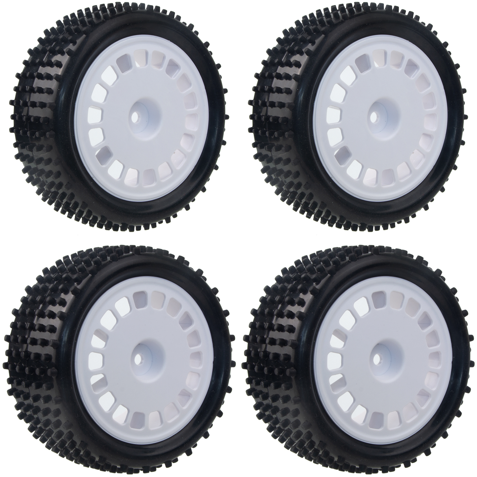 Wheels Rims & Rubber Tires 12mm Hex Drive for Tamiya TT-02B