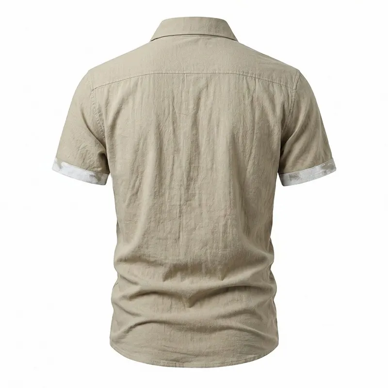 【Promotion】2026 Men’s Summer Linen Shirt Abstract Splash Ink Graffiti Loose Casual Vintage Short Sleeve Shirt