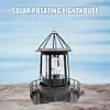 Lighthouse Solar LED Light Garden Outdoor Rotating Beam Sensor Beacon Lamp