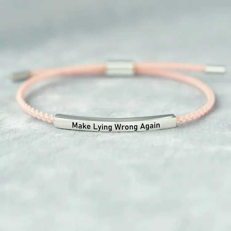 Make Lying Wrong Again Inspirational Tube Bracelet