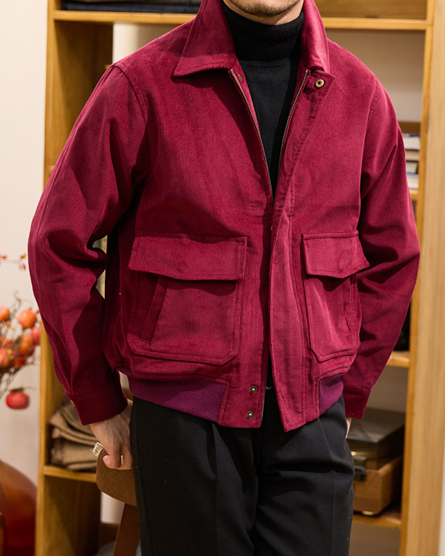 Men's Burgundy Gentleman Vintage Trench Coat Jacket