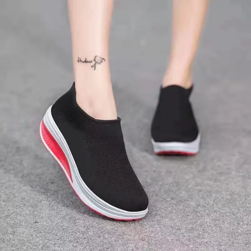 Breakj Breakj Spring And Summer New Ultra-Light Sole Flying Weave Breathable 43 Large Thick Sole Comfortable Single Shoe Tide