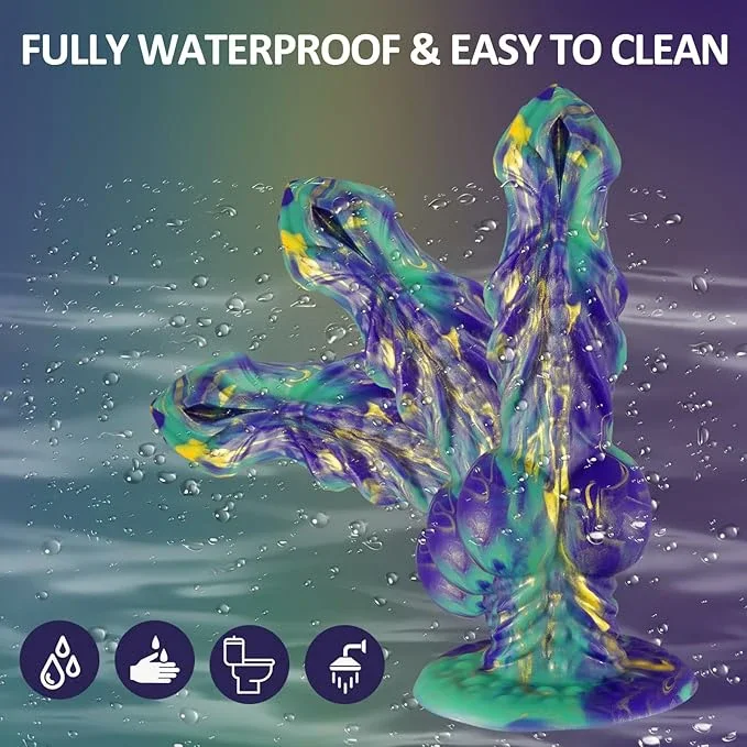 9.6" Monster Dildo Fantasy Anal Sex Toy,Silicone Realistic Dog Knot Penis Dragon Animal G Spot Stimulator Suction Cup,Big Thick Horse Cock Butt Plug Prostate Massager Female Masturbator for Women Men