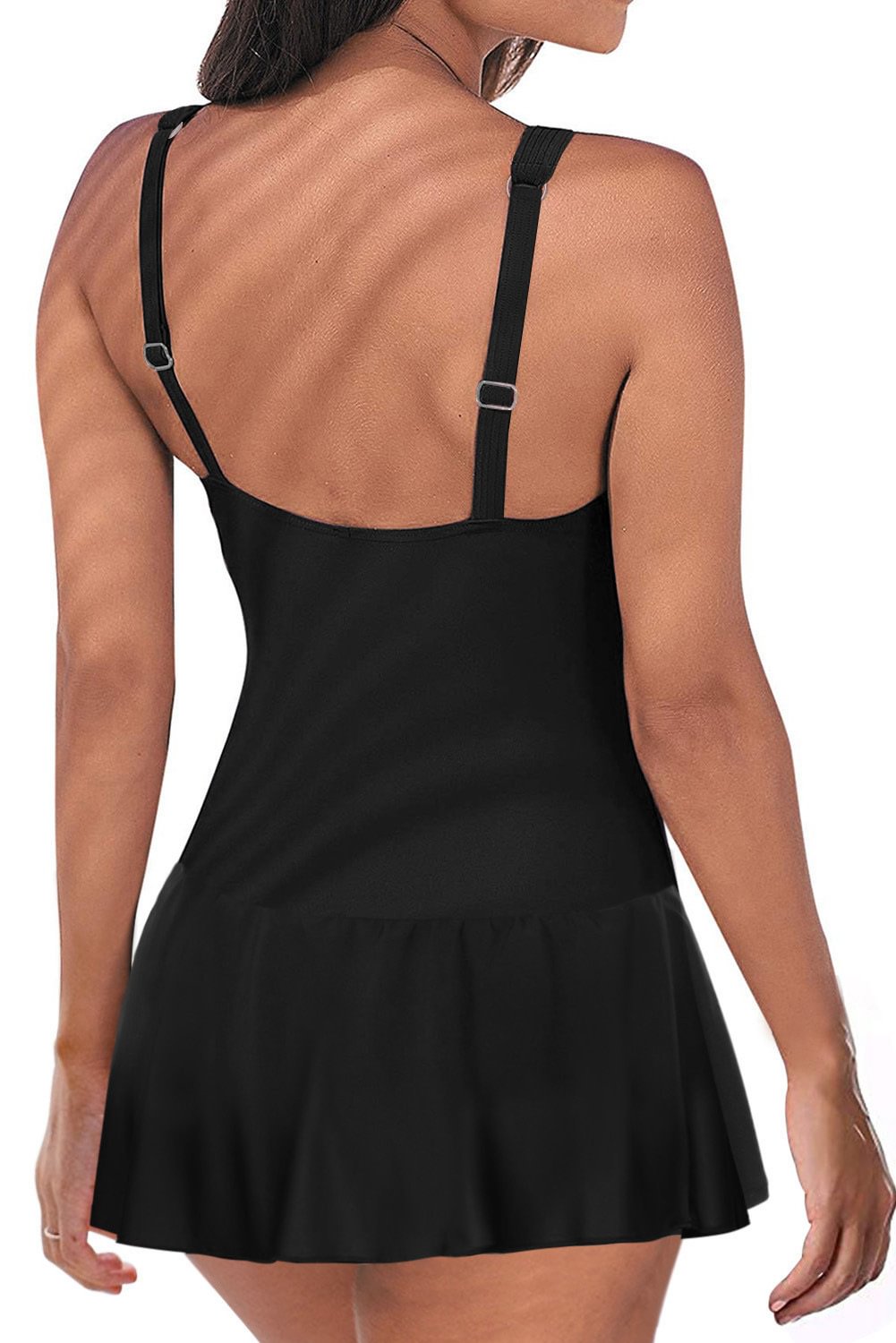 Womens Solid Ruched Swimdress Push Up Padded Sweetheart Neck Criss Cross One Piece Swimsuits
