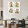 Mid-year Promotion 4Pcs/set Diamond Painting-DIY Full Round Drill Farm Cowboy Kid (30*30cm)