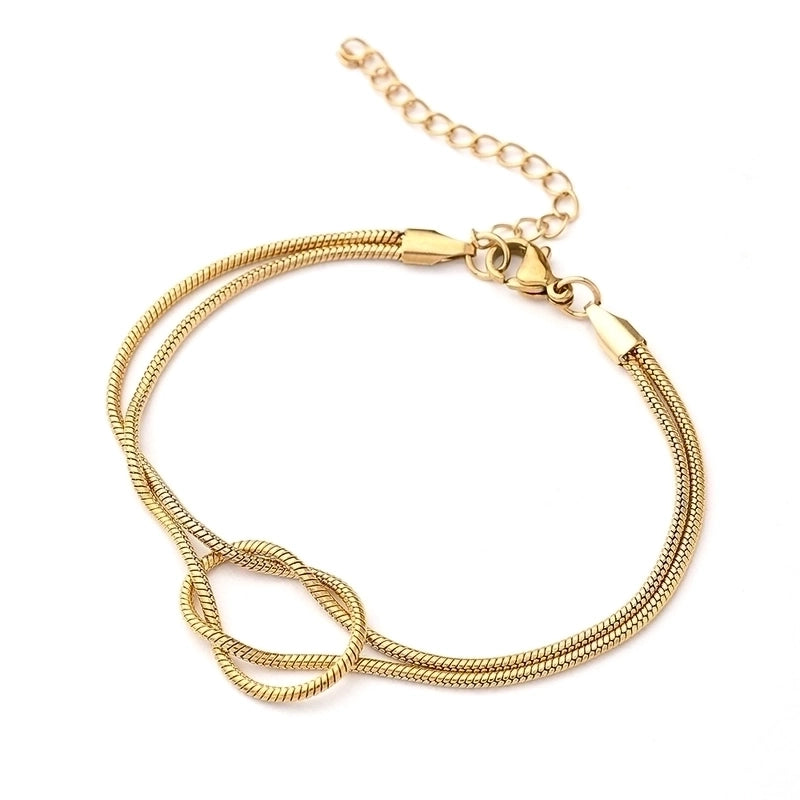 Casual Modern Style Minimalist Knot Solid Color 304 Stainless Steel 18K Gold Plated Bracelets In Bulk