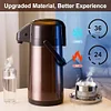 PARACITY Upgraded Airpot Coffee Carafe with Double Pump, Stainless Steel Drink Dispenser for Hot/Cold Beverage with Lazy Susan Base, Coffee Termos Para Cafe for Hot Cocoa for Parties