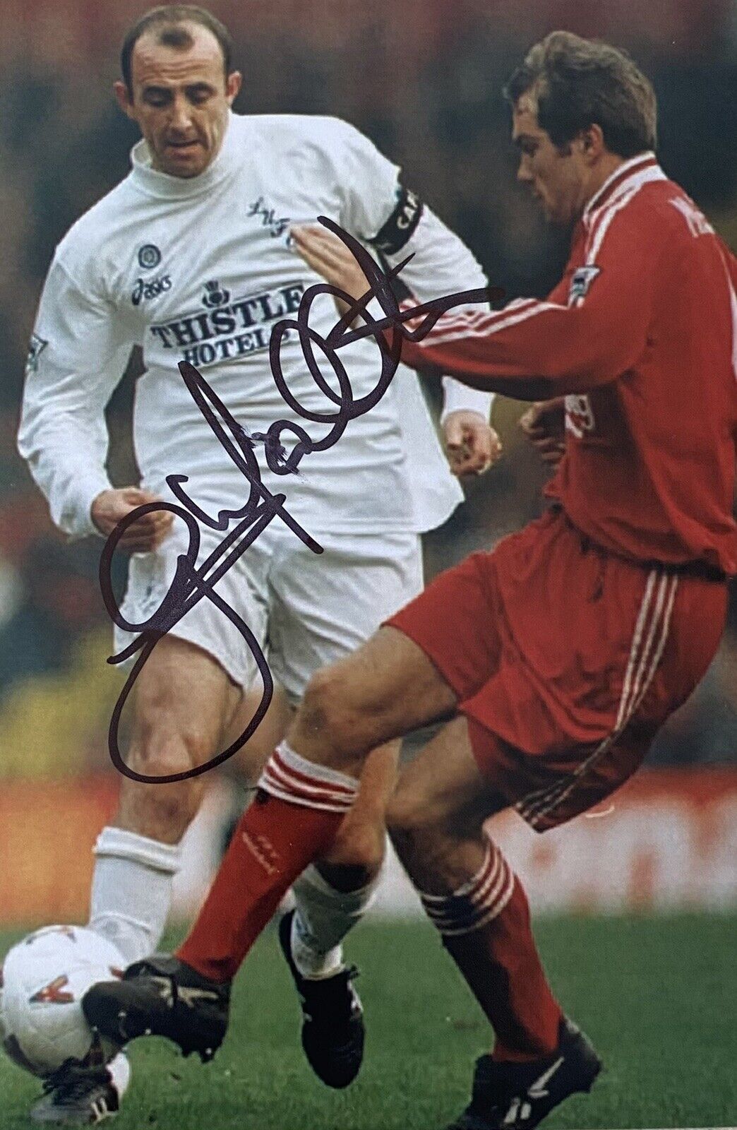 Gary McAllister Genuine Hand Signed Leeds United 6X4 Photo Poster painting