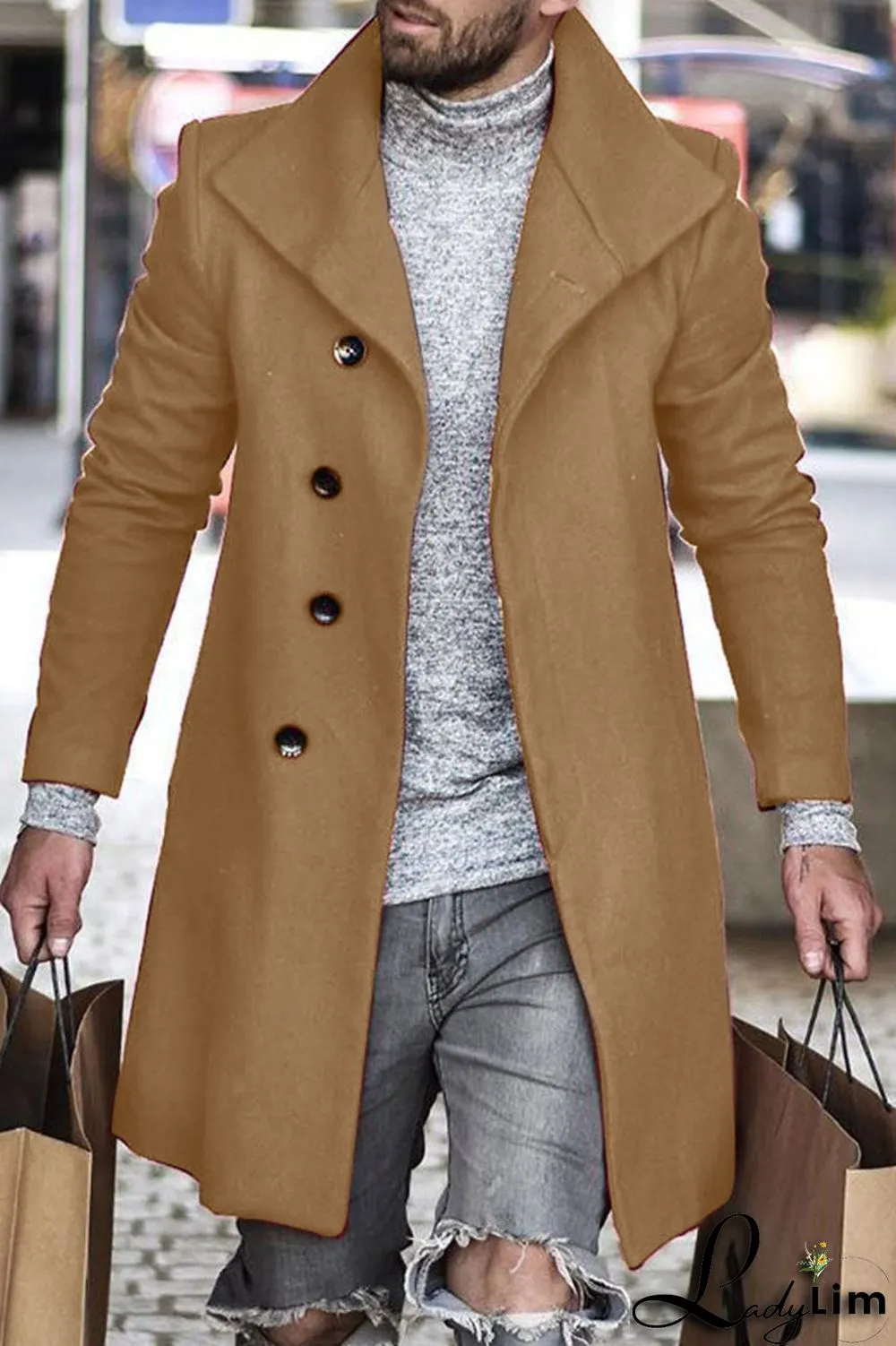 Black Fashion Casual Solid Cardigan Turndown Collar Outerwear
